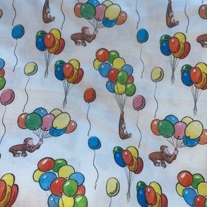 Cotton face mask, curious George with balloons